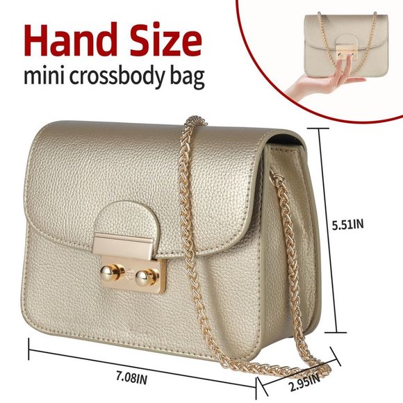 Small Evening Bags for Women Crossbody Bag Chain - Gold - Picture 5 of 7